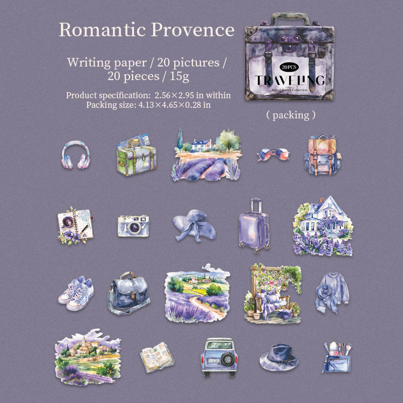 0602 Travel poetry collection cardstock sticker -20Pcs each pack