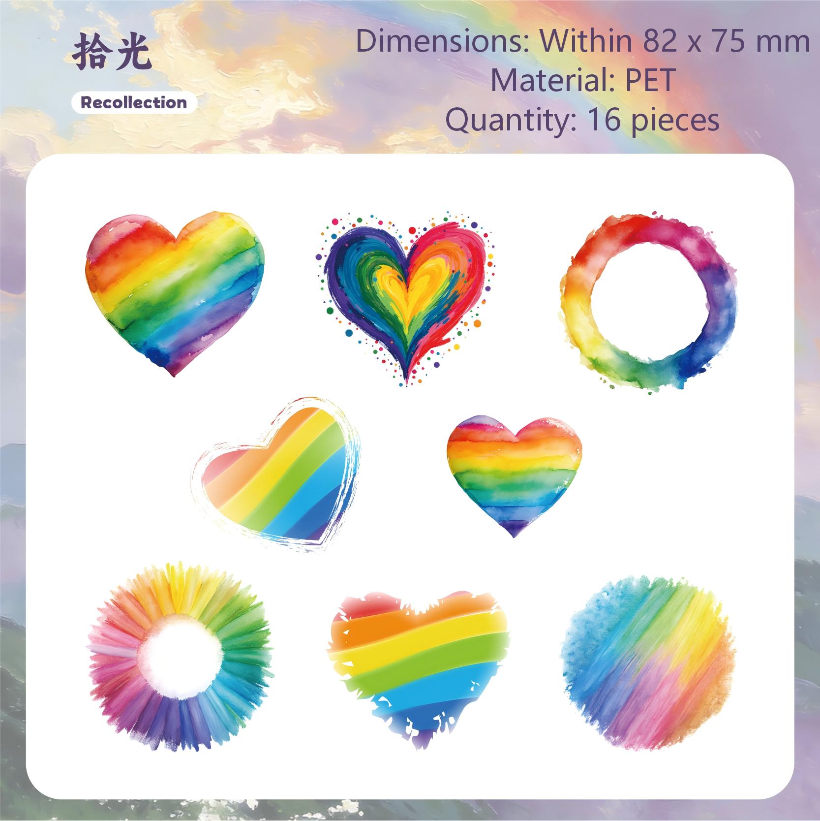 260402 Rainbow PET sticker -16Pcs each pack