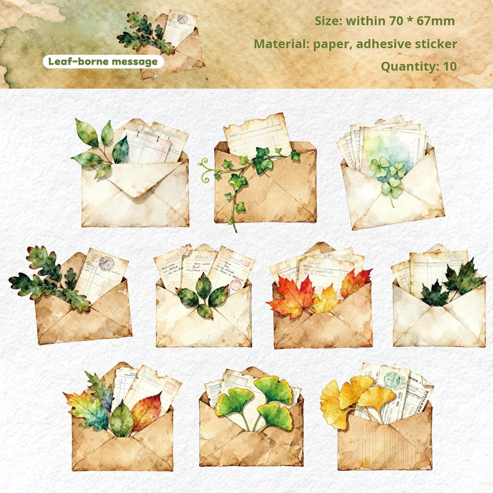 1023 Letter from afar sticker -10Pcs each pack