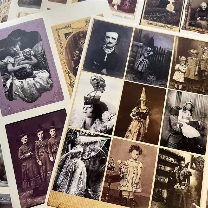 1124 A4 size Vintage Dark Gothic Style Paper 7 pcs