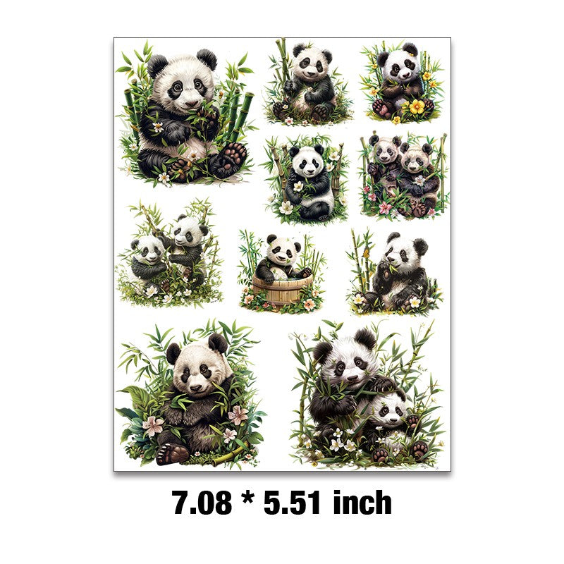 E-160- Panda Embossed sticker 1 Pcs