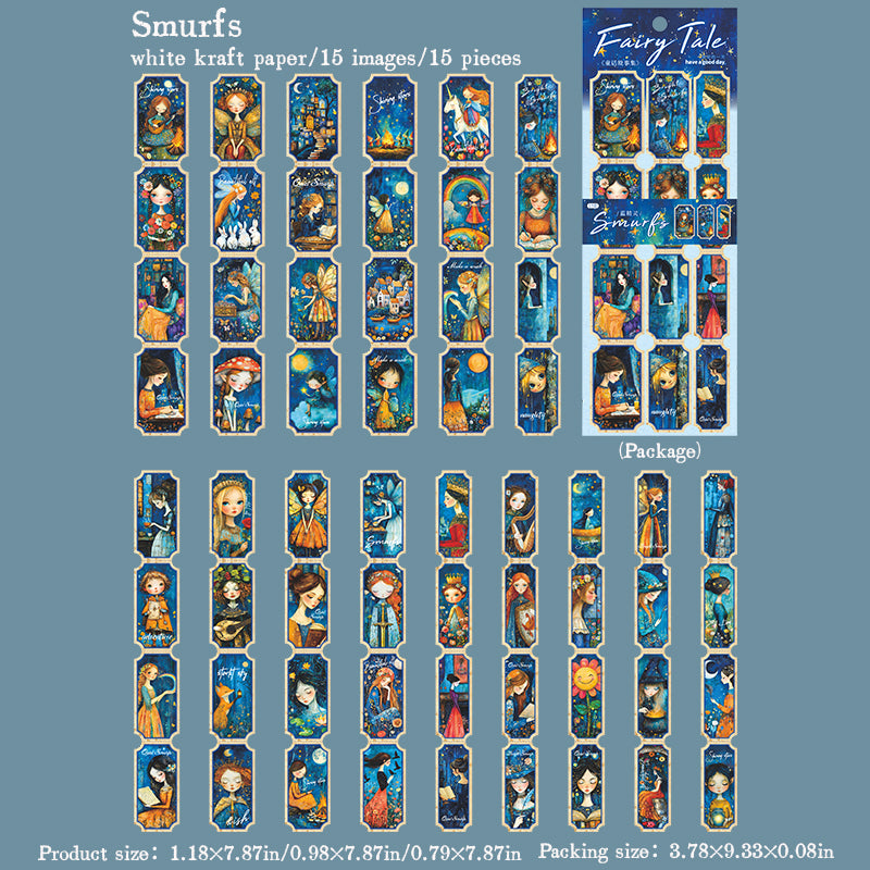 0910 Fairy tales Solid Sticker -15Pcs each pack
