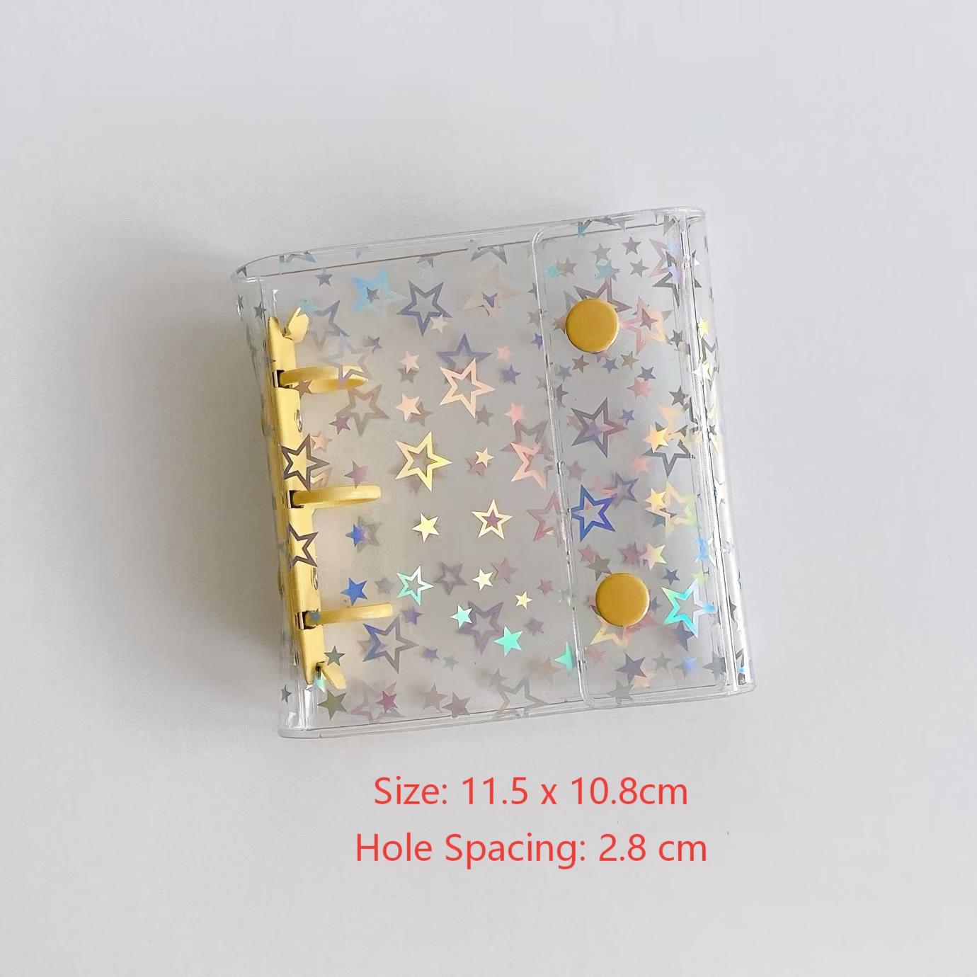 A8 Laser Stars Clear Binder With Button *not contain insert pages