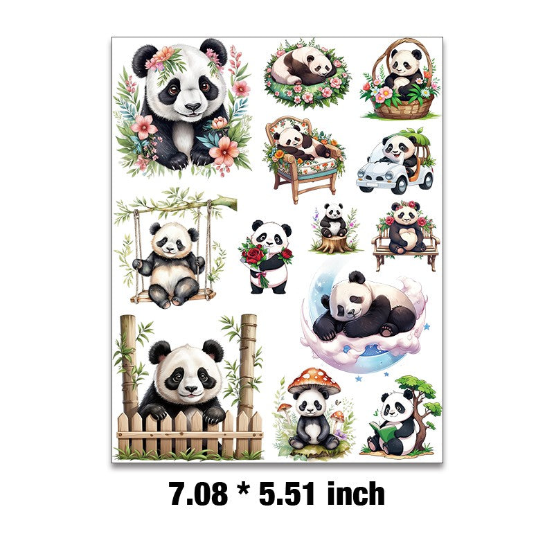 E-93- Panda Embossed sticker 1 Pcs