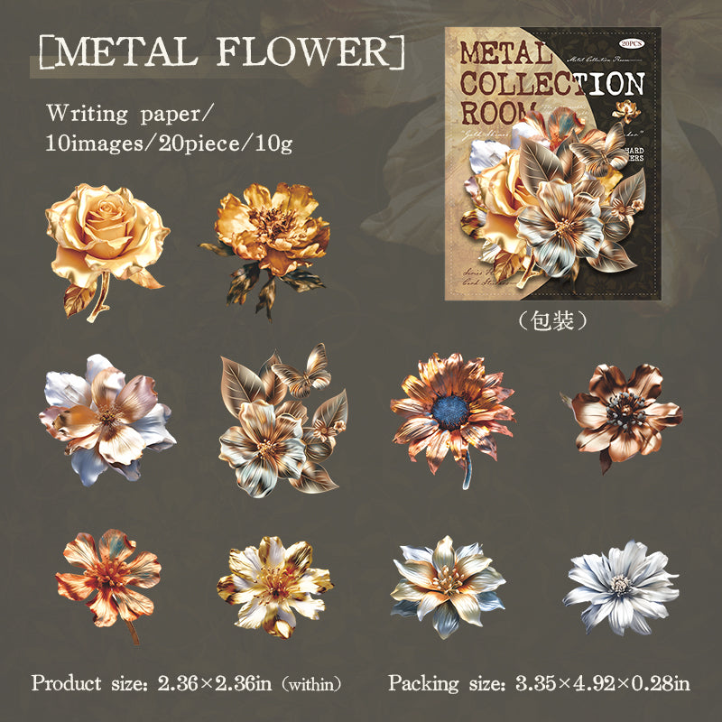 0816 Metal collection room cardstock Sticker -20Pcs each pack
