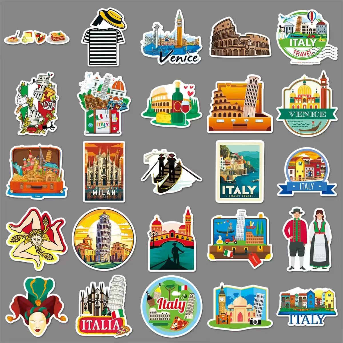 0609 50 Ltaly Stickers solid with white border