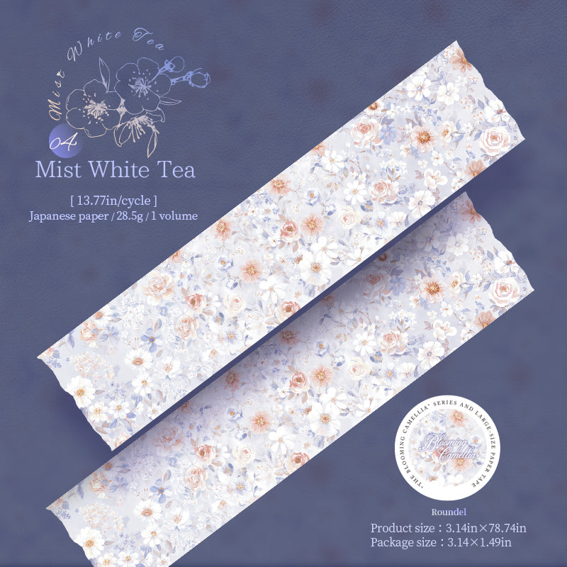Blooming Camellias Washi Tape (8cm x 2m)