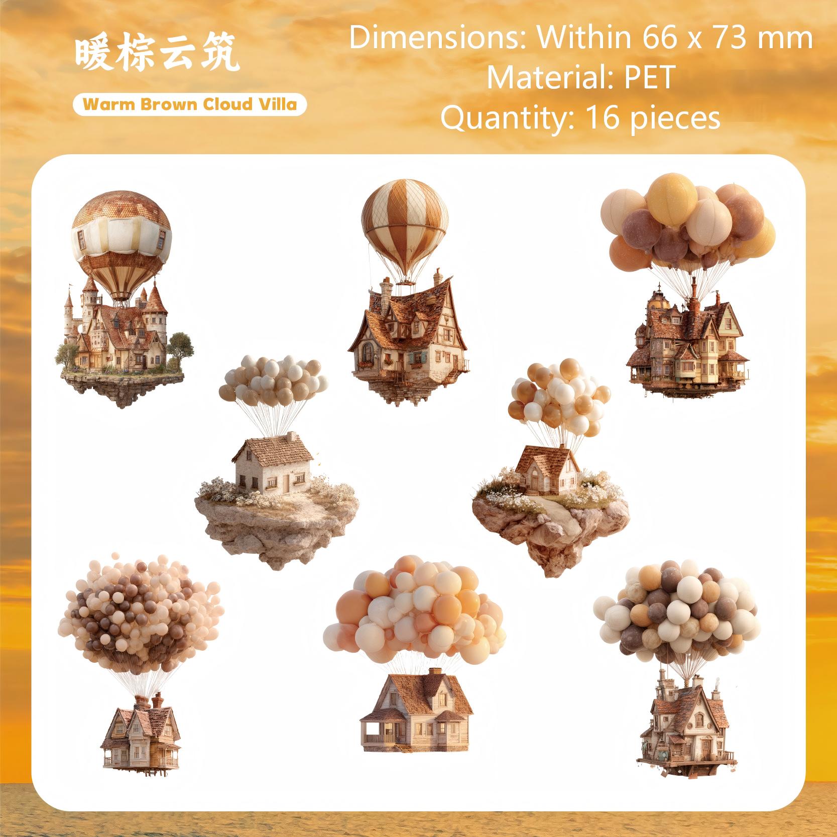 260317 Flying House PET sticker -16Pcs each pack