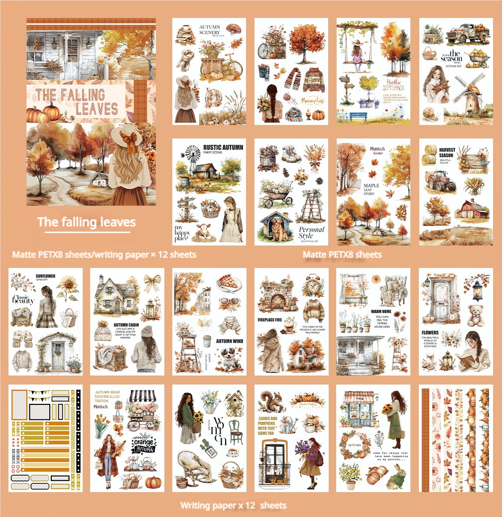 S-578- The falling leaves Sticker Book -20Pcs each pack