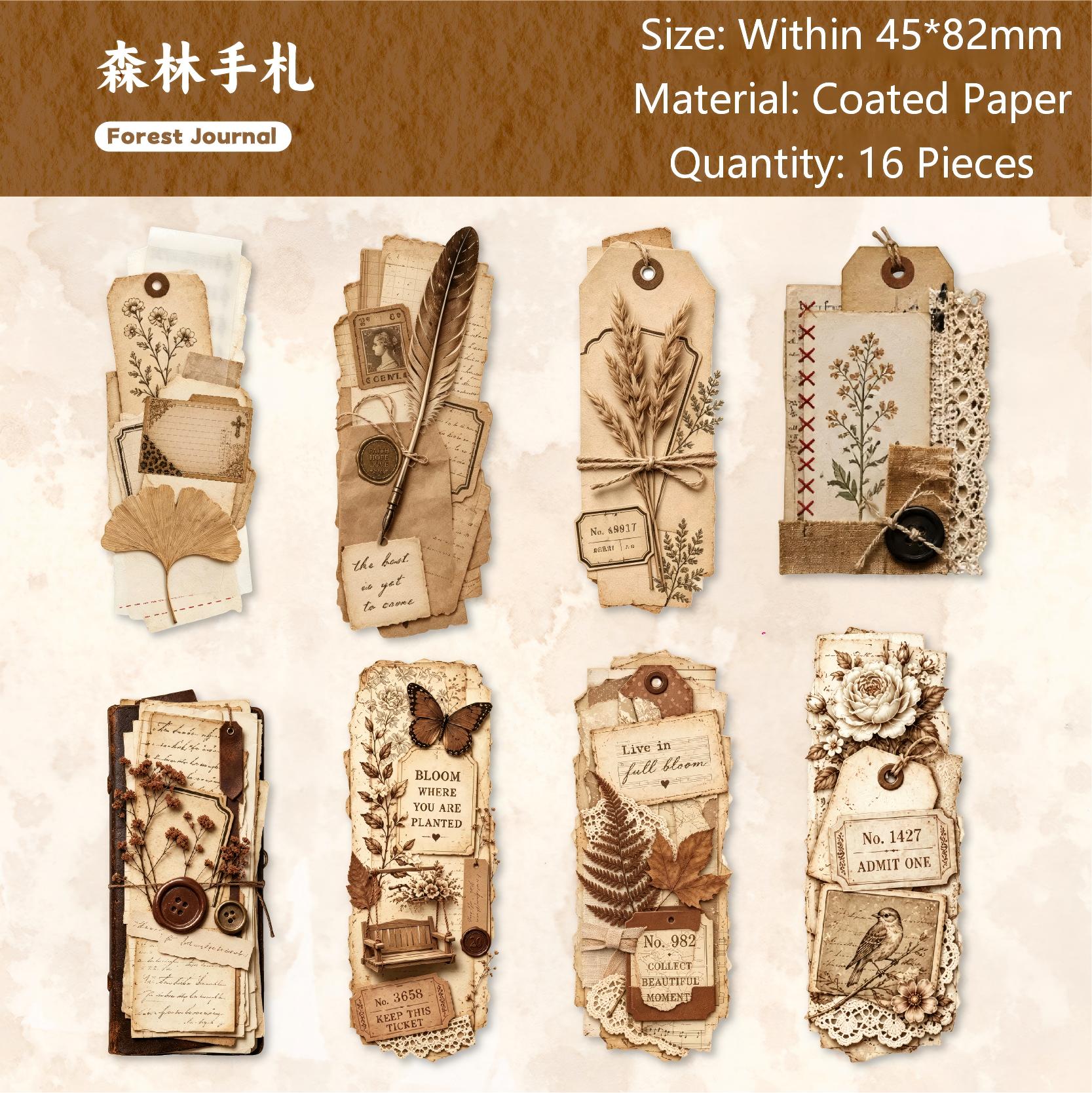 Vintage Film Collection Coated Paper Stickers -16Pcs each pack