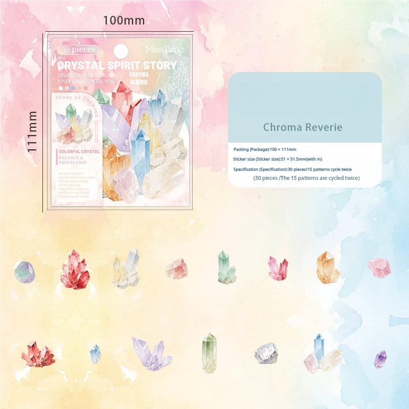 0808 Crystal stone PET Sticker -20Pcs each pack