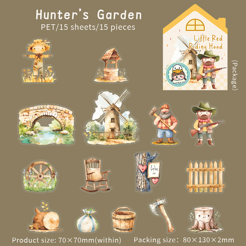 0512 Little Red Riding Hood Series PET Sticker -15Pcs each pack