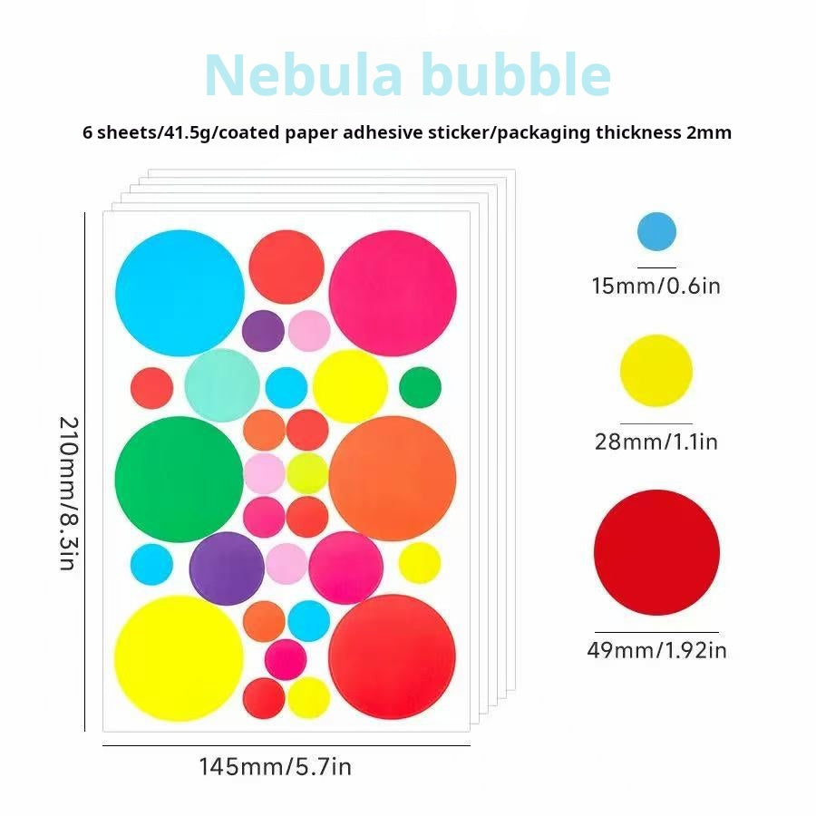 0604 Color graphics sticker -6Pcs each pack