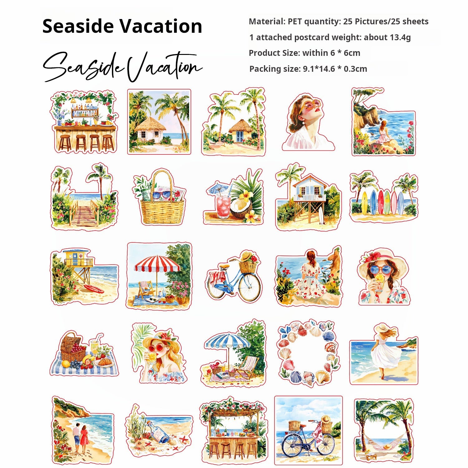 0620 Life notes PET sticker -25Pcs each pack