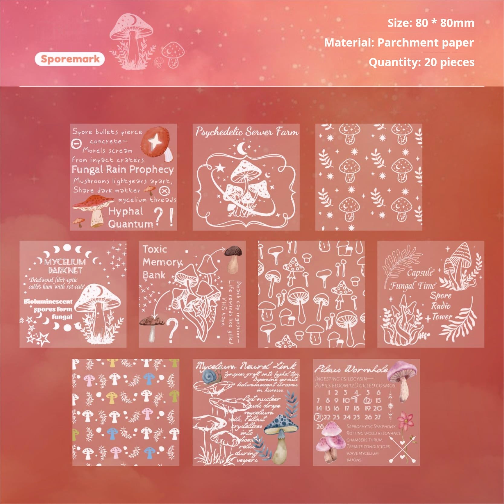 0530 Notes vellum paper -20Pcs each pack