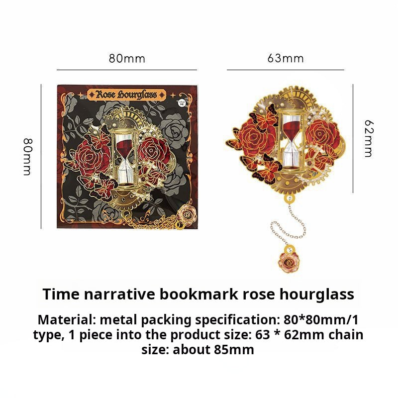 0728 Rose Metal Bookmark