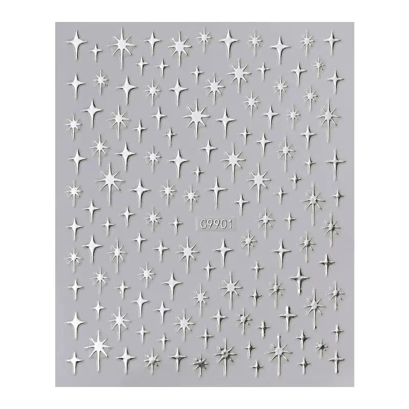 0602 Star Embossed sticker -1Pcs each pack