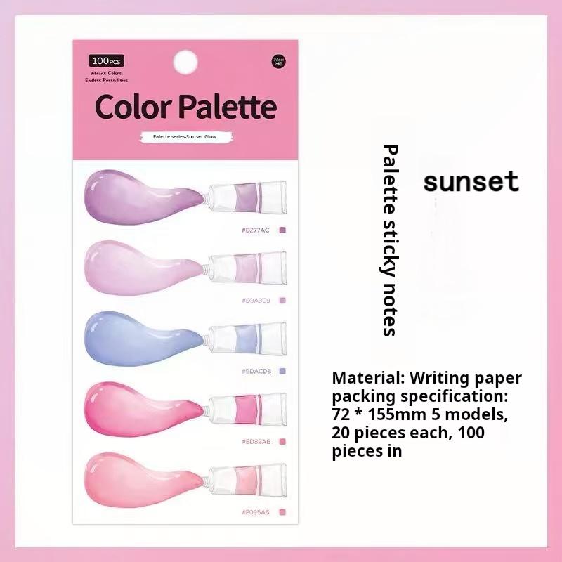0824 Color Palette Sticky Notes paper -100Pcs each pack