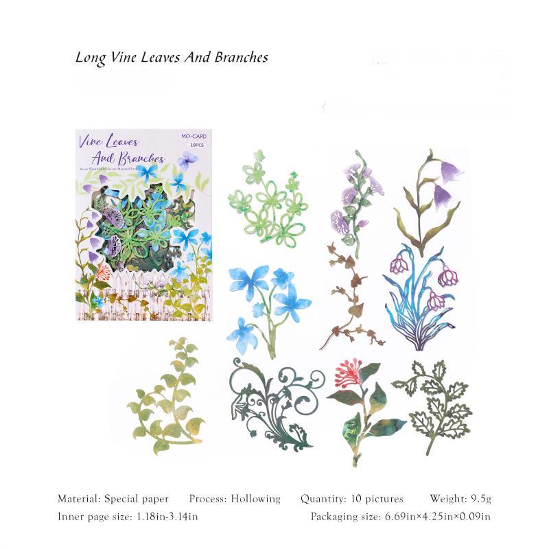 0626 Vintage plant die cut paper -10Pcs each pack