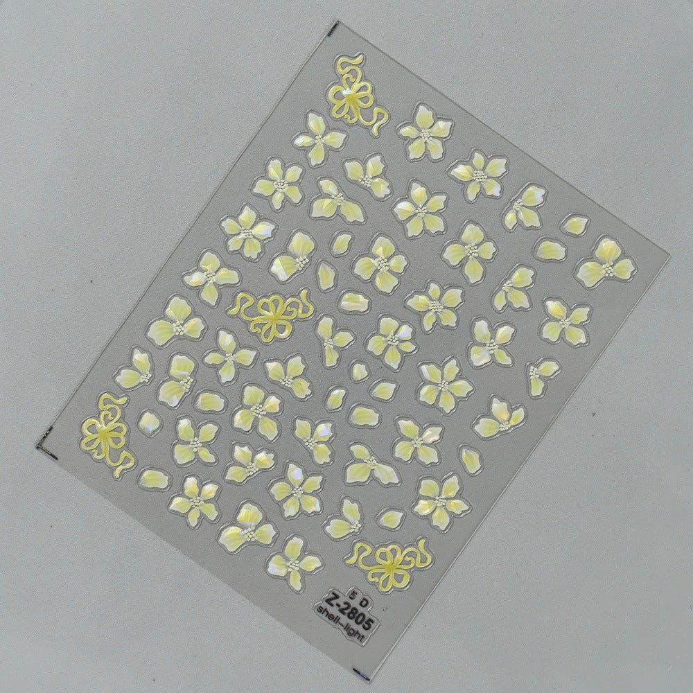 260305 M290- Flowers Embossed Mini sticker 1 Pcs