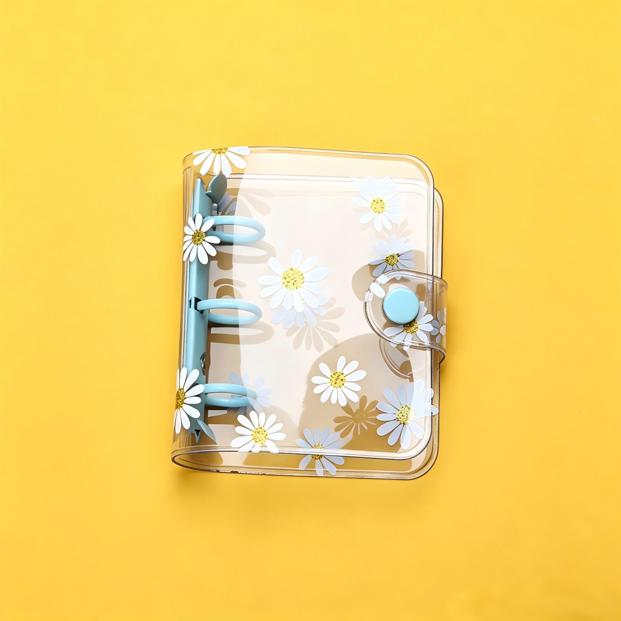 Mini Daisy clear binder with button *not contain insert pages