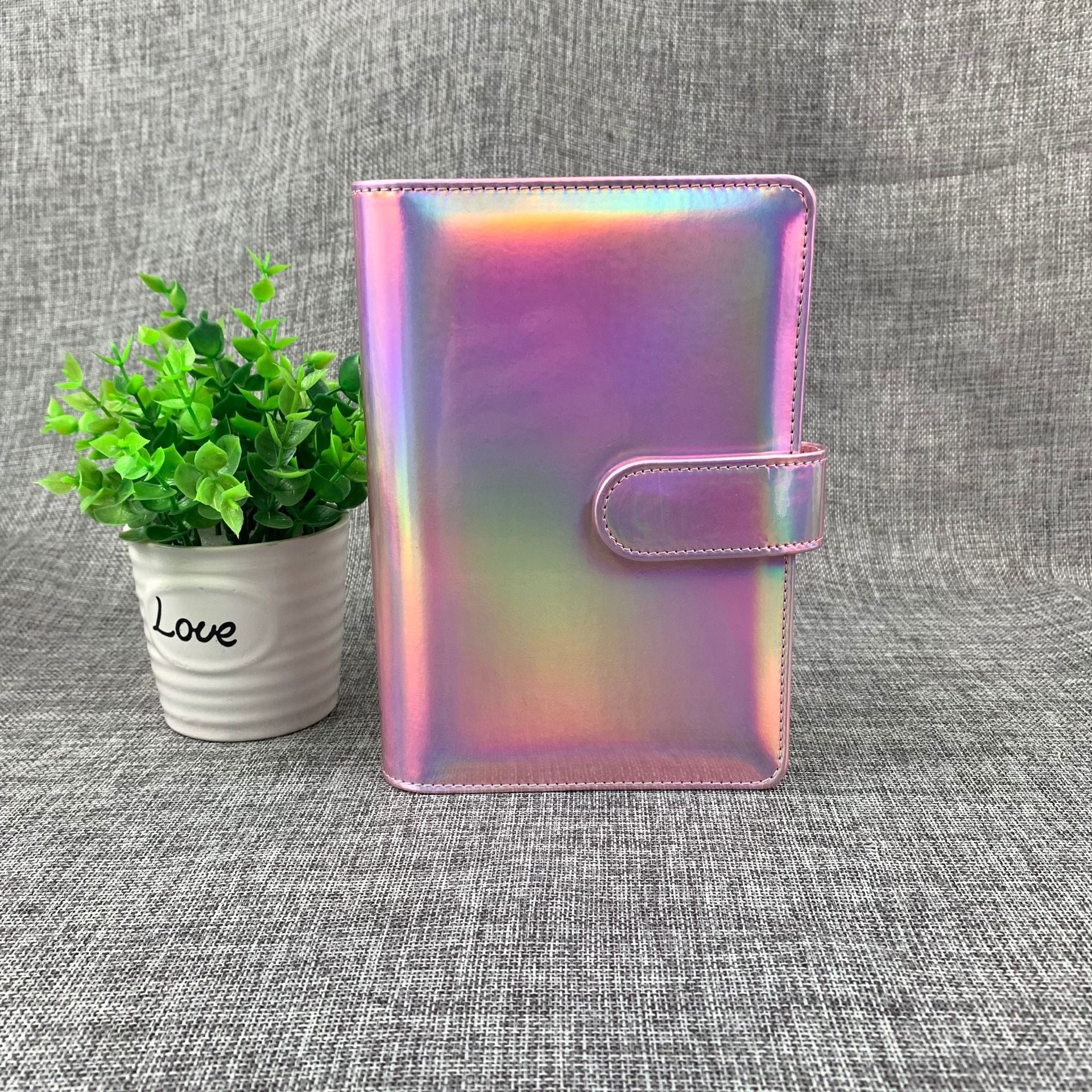 A6 6-Ring Loose-Leaf Binder Cover, Laser Organizer Shell Only (No Inner Pages) for DIY Journal