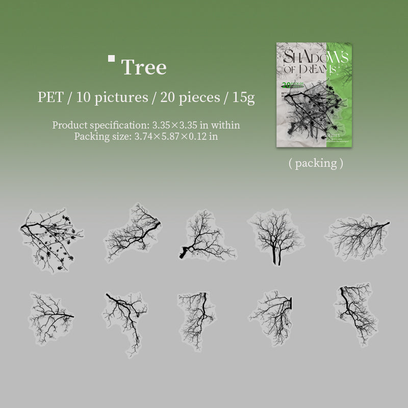0517 Shadows of dreams PET Sticker -20Pcs each pack