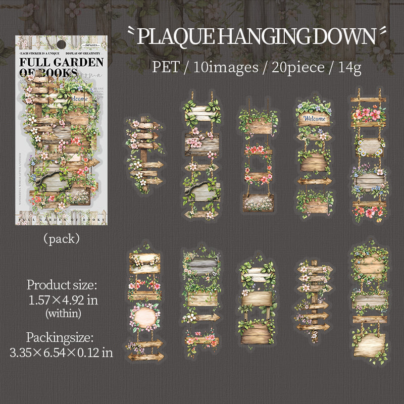 0517 Full garden of books Series PET Sticker -20Pcs each pack