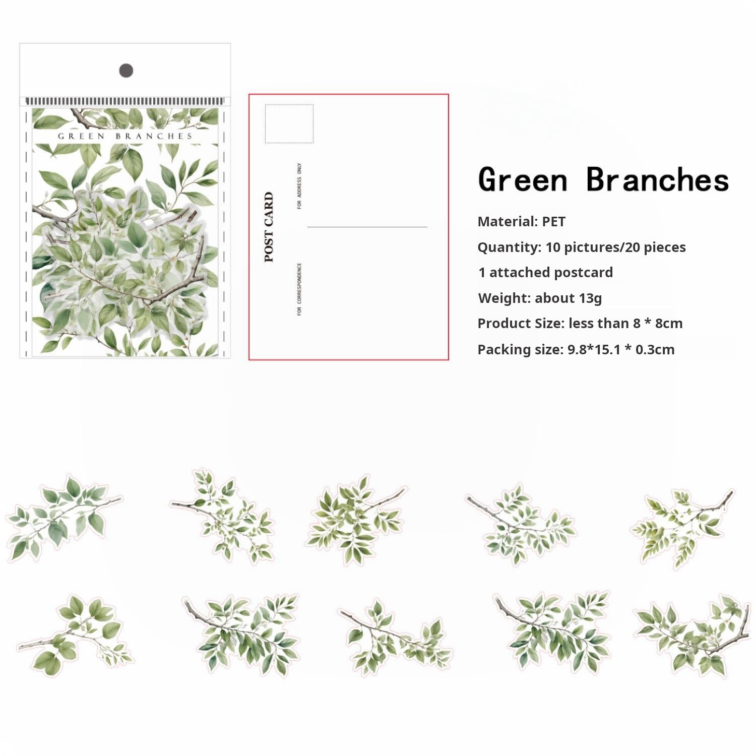 0620 Branches PET sticker -20Pcs each pack