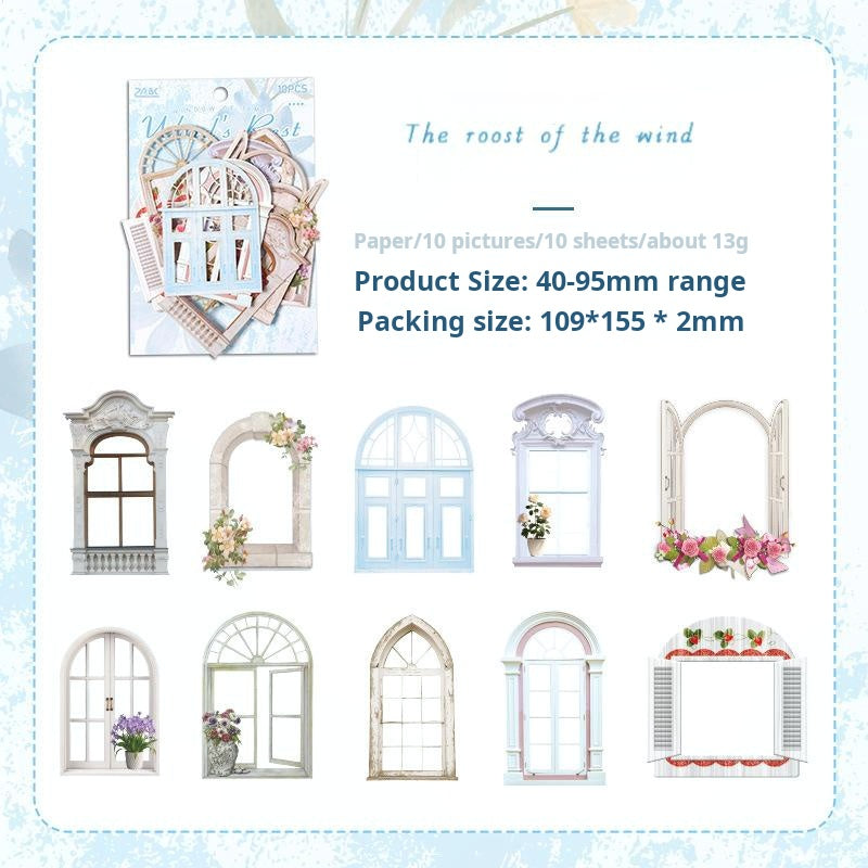 0524 The window diecut cardstock paper -10Pcs each pack