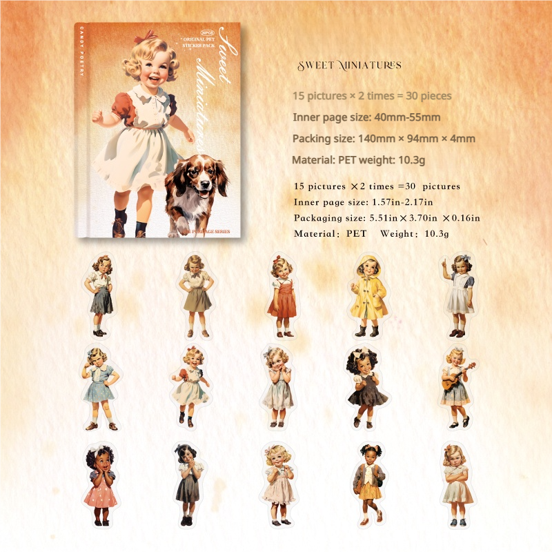 0815 Childhood time PET Sticker -30Pcs each pack