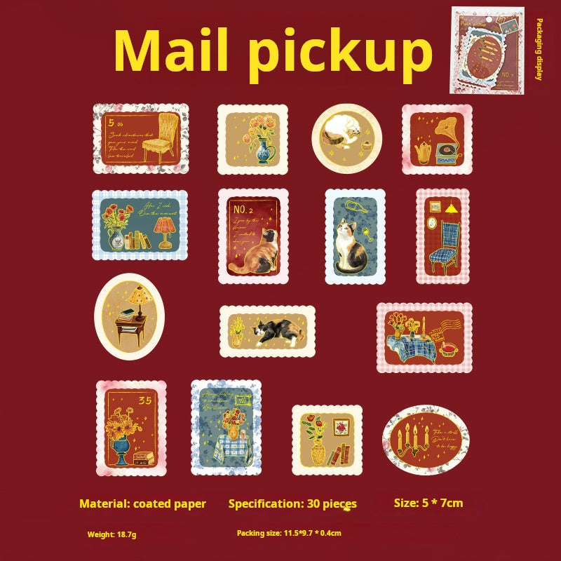 0531 Stamp paper Sticker -30Pcs each pack