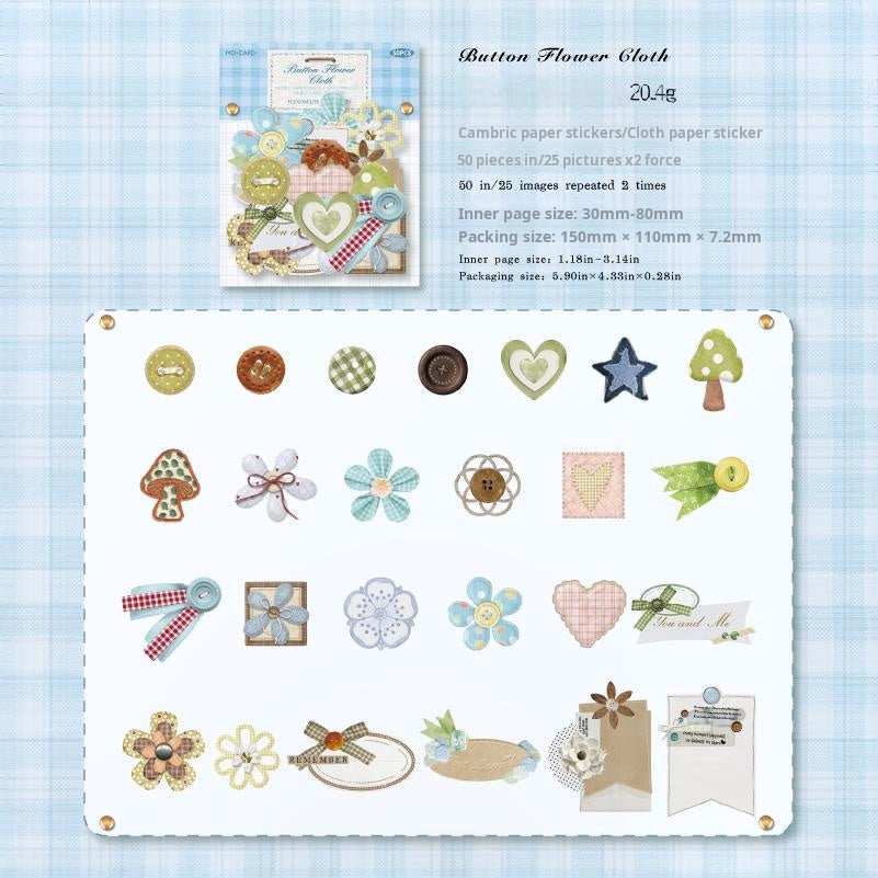 0920 Vintage die cut cardstock Sticker -50Pcs each pack