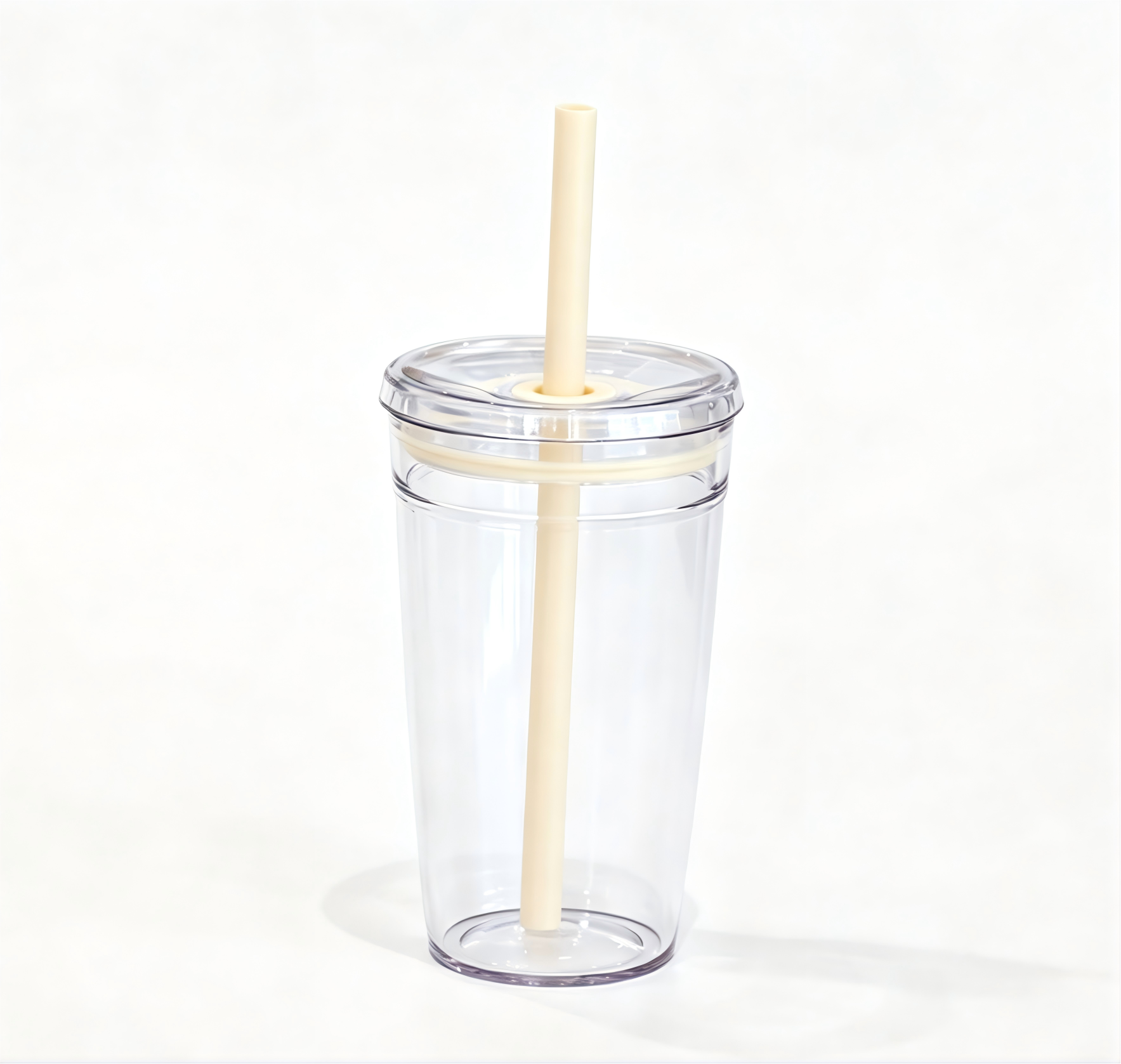 16oz Blank Clear Acrylic Tumbler with Lid & Color Straw – Perfect for Vinyl DIY