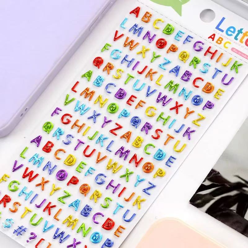 0622 3D Colored letters Stickers -1Pcs each pack