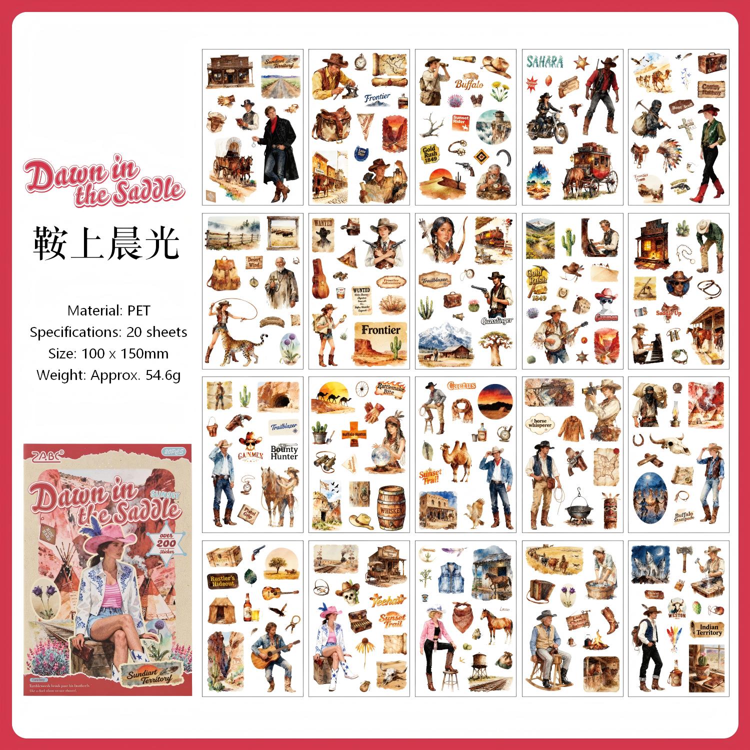 Wild West Rhapsody PET Sticker Book -20Pcs each pack