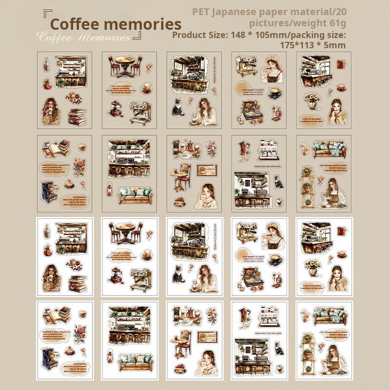 0620 Girl PET & Washi sticker book -20Pcs each pack