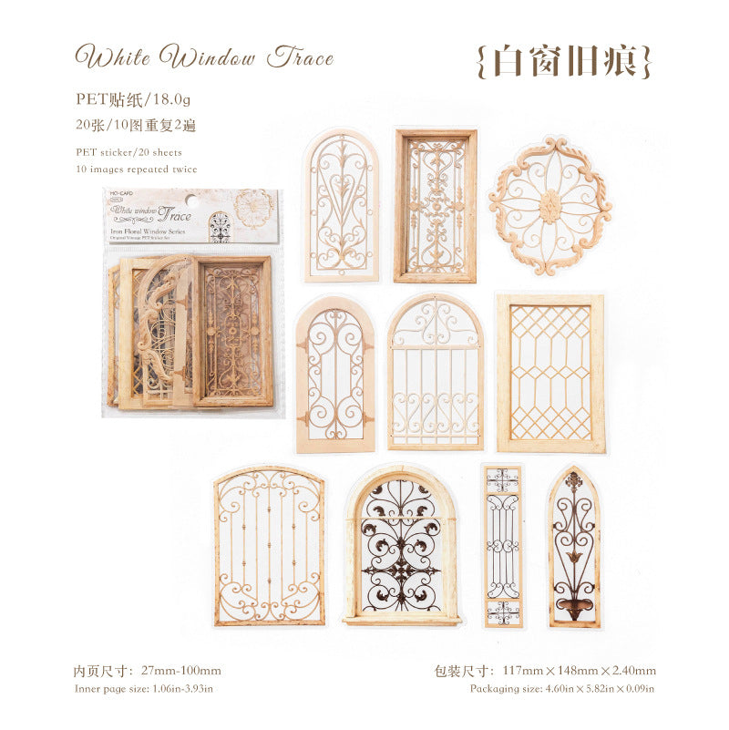 Iron Flower Window PET Stickers -20Pcs each pack
