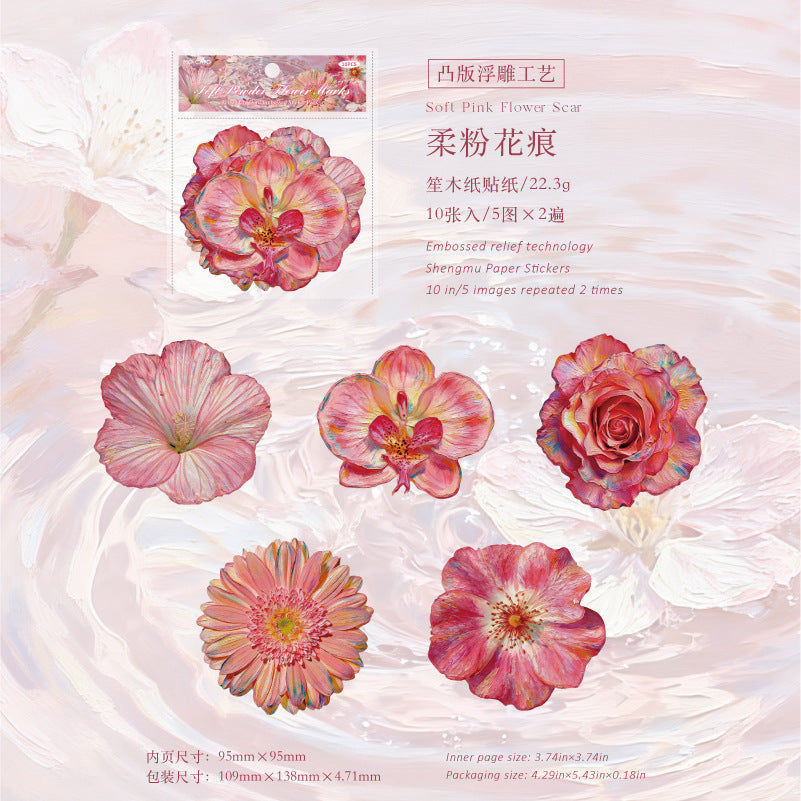 Flower Cardstock Stickers -10Pcs each pack