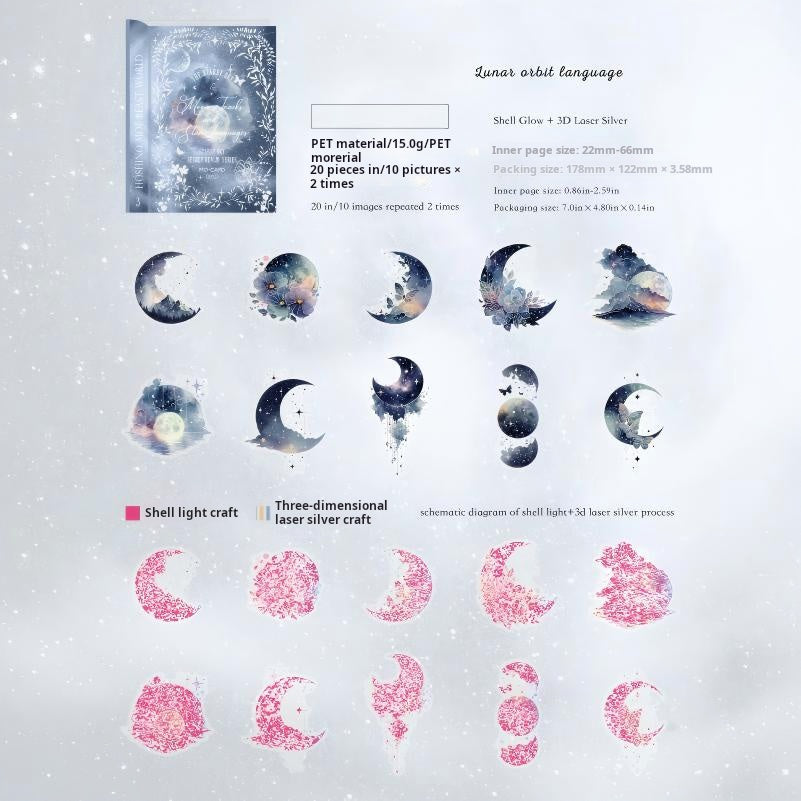 1206 Starry Sky Secret Realm PET sticker -20Pcs each pack