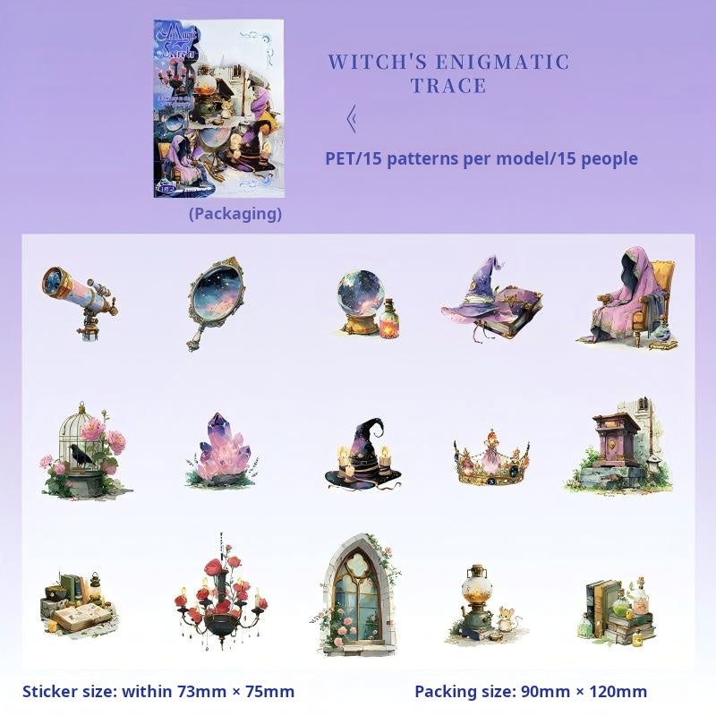 1113 Vault of Magic PET sticker -15Pcs each pack