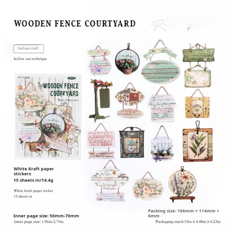 0725 Pastoral life die cut cardstock sticker -15Pcs each pack
