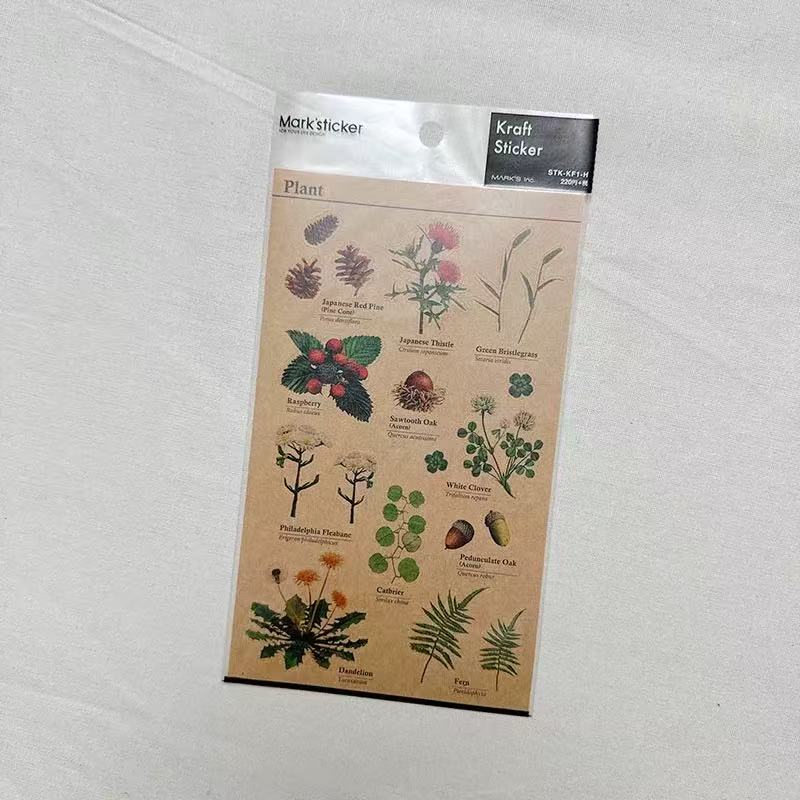 0620 Vintage illustration sticker -1Pcs each pack