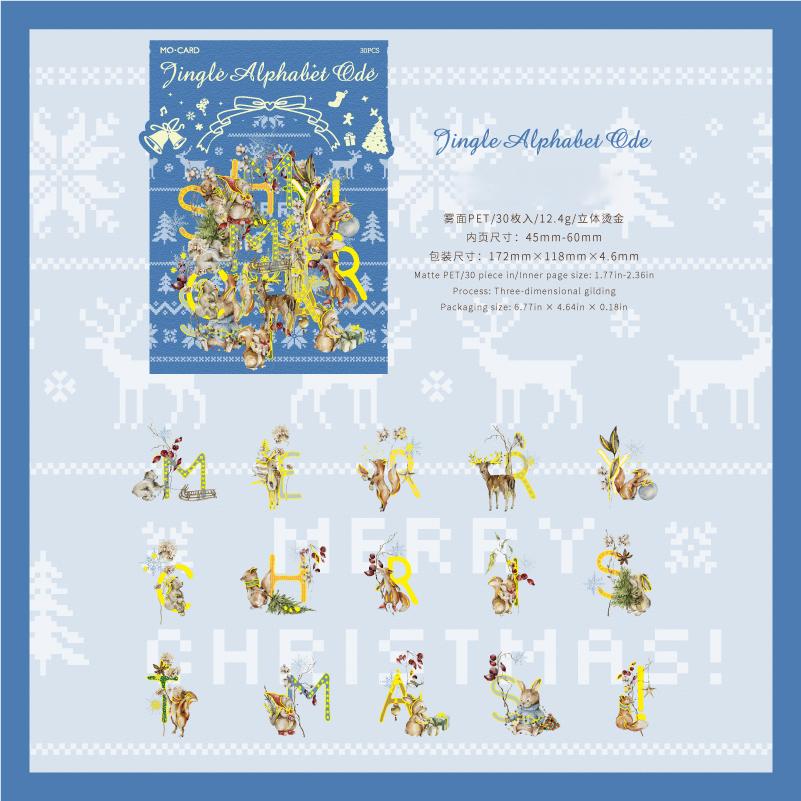 0920 Christmas PET Sticker -30Pcs each pack