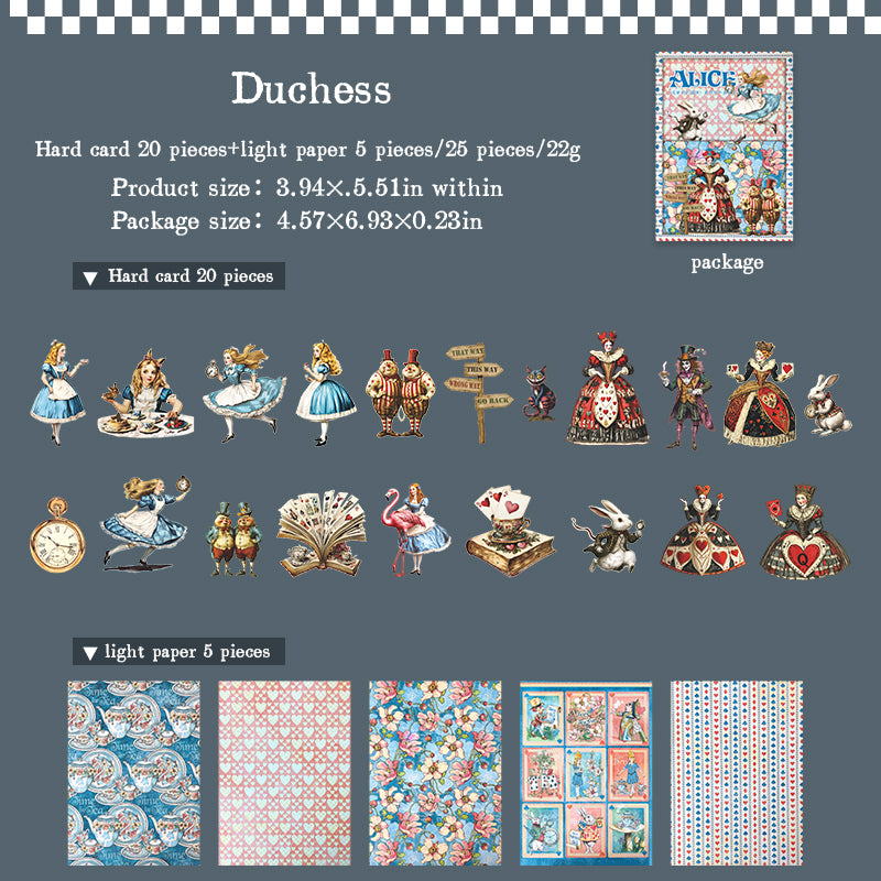 1105 Alice in wonderland card stock sticker + paper