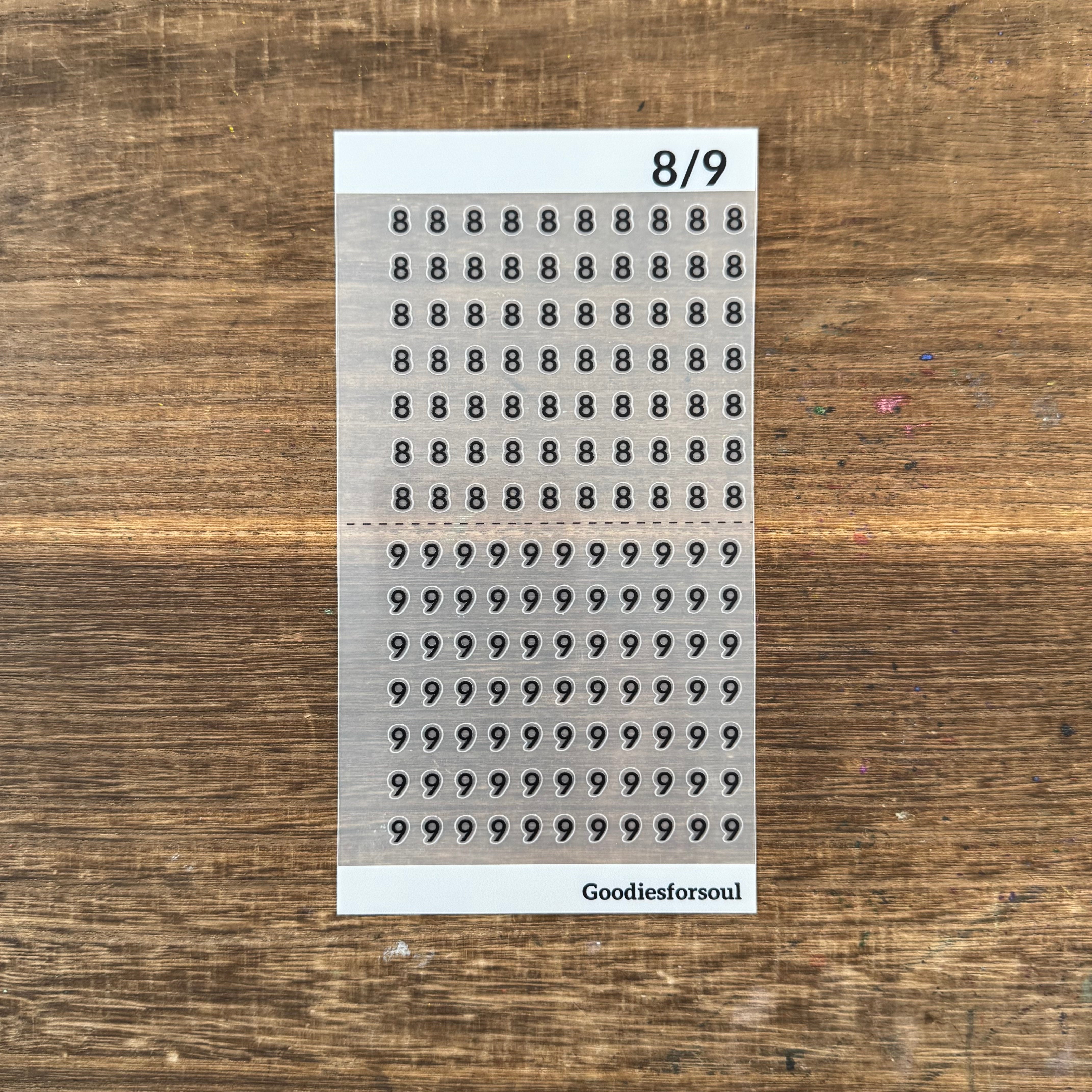 Number PET sticker *can be stored in A6 binder