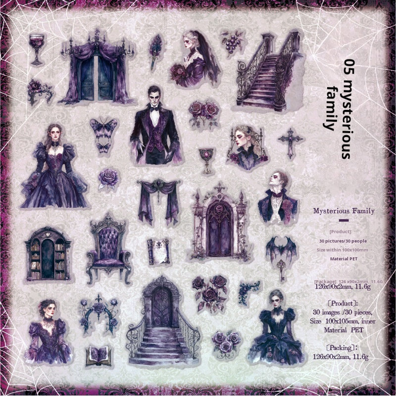 1119 Night falls PET sticker -30Pcs each pack