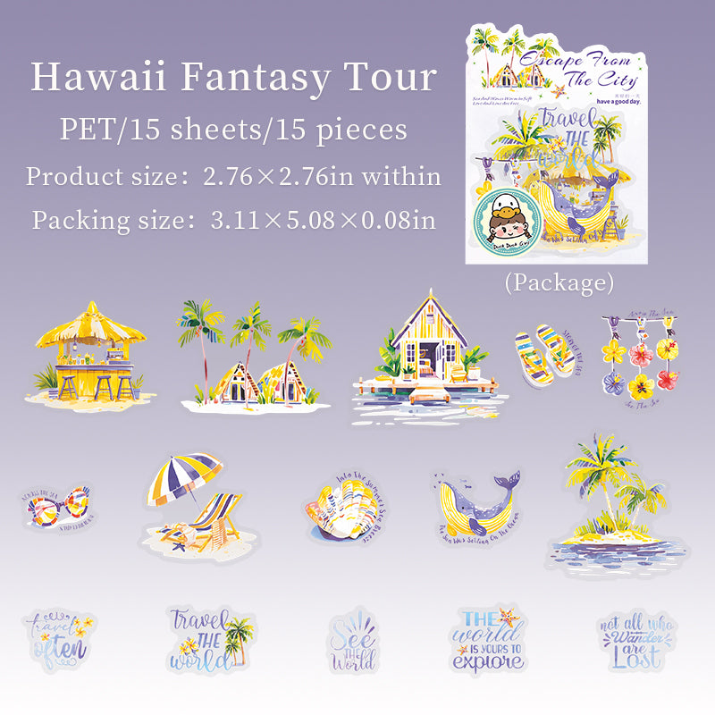 0529 Escape city plan PET Sticker -10Pcs each pack
