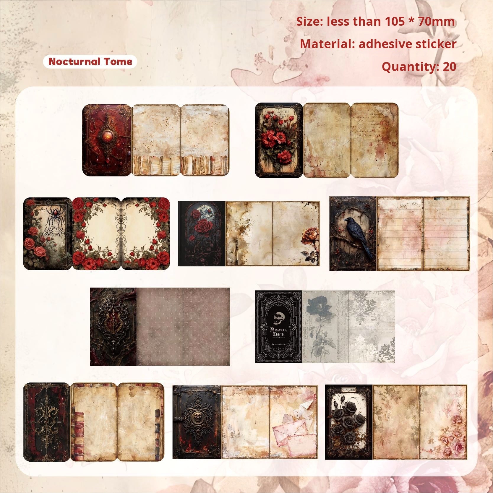 0926 Books Whispers collection Sticker -20Pcs each pack