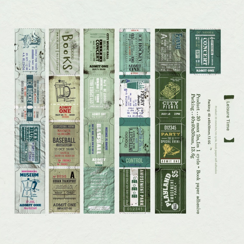 0917 Vintage ticket tape -3cm*2m